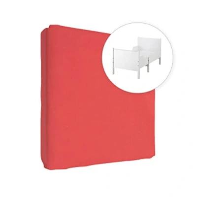 Image of Jersey 100% Cotton Fitted Sheet for 160 x 80 cm Extendable Toddler Junior Bed Mattress (Red)