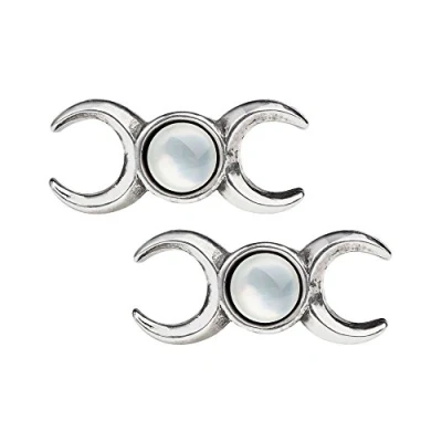 Image of Alchemy Gothic Triple Goddess Earpin Set Silver Coloured