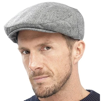 Image of Tom Franks Mens Traditional Flat Cap Grey L/XL