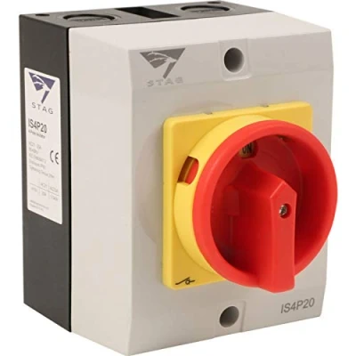 Image of Stag IS4P20 Enclosed Rotary Isolator Switch IP65 4 Pole 20 Amp
