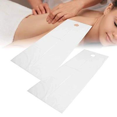 Image of Spa Massage Bed Sheet, 2Pcs Reusable Waterproof Oil Resistant Soft polyester Beauty Salon Table Cover Sheets With Hole, 200 X 75cm / 78.7 29.5In(White)