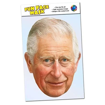 Image of 1 x King Charles III Royal Family Celebrity Face Mask Ready To Wear Perfect For Coronation Parties