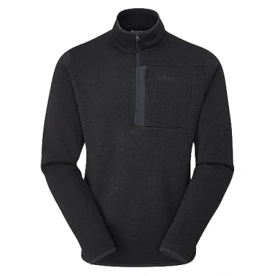 Image of Rab Men&#039;s Ryvoan Pull On Half Zip Fleece Coat for Trekking &amp; Casual Use Ebony Small