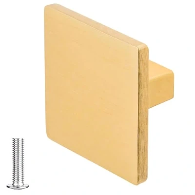 Image of Decoranddecor Calla Square Cabinet Knob Door Pull Handle Kitchen Cupboard Furniture Drawer (1 Pack, Matt Gold)