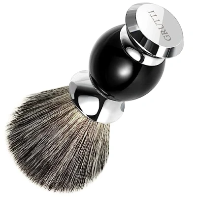 Image of GRUTTI Badger Hair Shaving Brush Face for Soap, Foam and Cream, Mens Brush, Soft Salon Men Facial Beard Cleaning, Father&#039;s Day Gifts