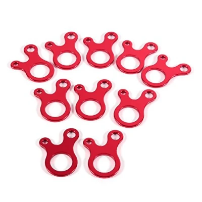 Image of 10Pcs Aluminum Guy Line Tensioners 3 Holes Rope Adjusters Guyline Cord Adjuster for Tent Shelter Halloween Canopy