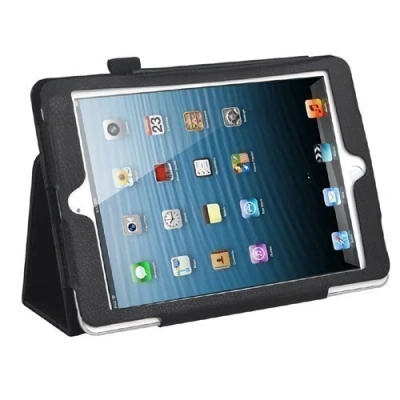 Image of Accessotech Black Leather Cover Case Stand Protector for Apple iPad Mini Tablet