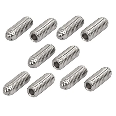 Image of Sourcingmap M6x16mm 304 Stainless Steel Spring Hex Socket Ball Point Grub Set Screws 10pcs