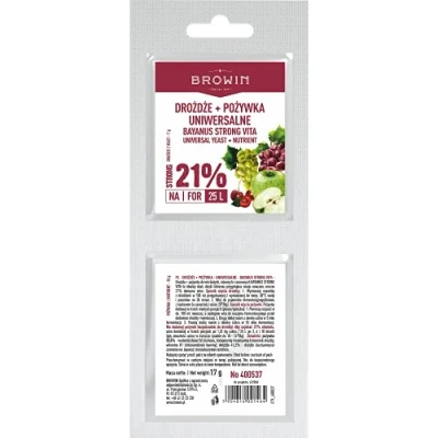 Image of Bayanus yeast + nutrient universal for all types of wine Browin