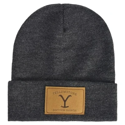 Image of Concept One Yellowstone Dutton Ranch Beanie Hat, Winter Knit Cap with Cuff, Grey, Size, Size