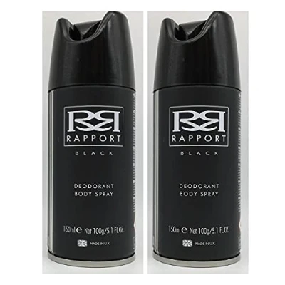 Image of (TWO PACKS) Rapport Black Deodorant Body Spray 150ml