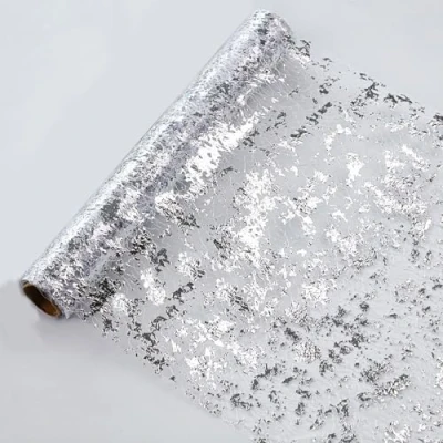 Image of Snowkingdom 15M Silver Table Runner, Sequin Glitter Foil Metallic Mesh Runner Roll 11 Inch x 49 Feet, Decorations centrepiece for Wedding Birthday Party Christmas Baby Shower