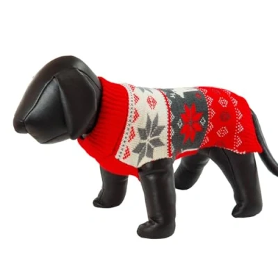 Image of Nobby Snowflake Dog Jumper, Red, 50 cm