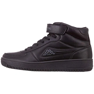 Image of Kappa Women&#039;s Bash Mid Hi Top Trainers, Black (Black/Grey 1116), 5 UK