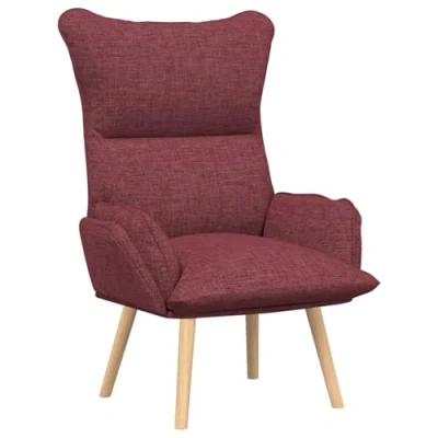 Image of vidaXL Relaxing Chair Wine Red Fabric