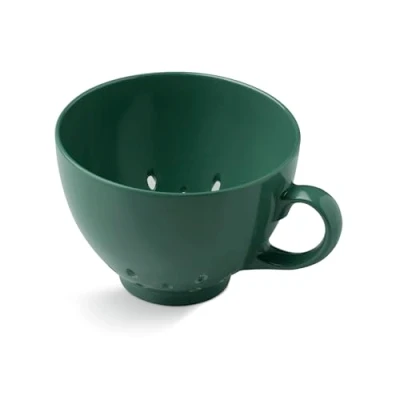 Image of Zeal Berry Colander Cup, Small Hand held Cup Shape Melamine Strainer/Sieve, for Washing &amp; Draining Fruits, and Berries (10cm) Forest Green