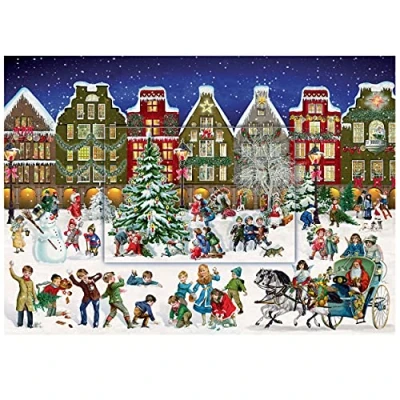 Image of 3D Lenticular Winter Town Advent Calendar Traditional Christmas Picture