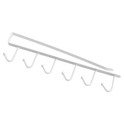 Image of TOPINCN Cup Holder Under Cabinet Cupboard Shelf Hook Durable Coffe Tea Mug Hanger Drying Rack (White)