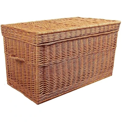 Image of Willow basket, XL extra large trunk, 80 cm with lid, wicker chest