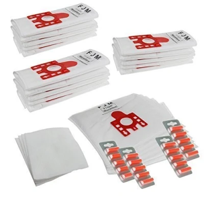 Image of Vacspare Deluxe FJM Type Microfibre Dust Bags for Miele S4000 Series Vacuum Cleaners + Fresheners (Pack of 20)