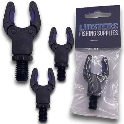 Image of LFS 3 x Rod Rests Self Adjusting Secure Back Butt Rest Carp Fishing Tackle Blue Red Green Purple Orange Black Grey Pink (3 Purple)