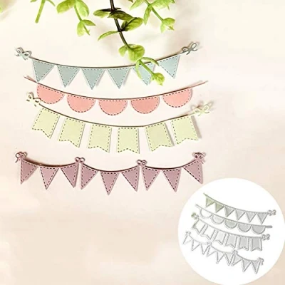 Image of Gemini_mall® Cutting Dies, 4pcs Triangle Bunting Dies Metal Embossing Stencil For Scrapbooking Album Paper Card Art Craft Decor (4pcs Dies)
