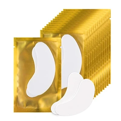 Image of 100 Pairs Eye Pads Eyelash for Extension Lifting Eyelashes Colouring Patches Pad (Gold)