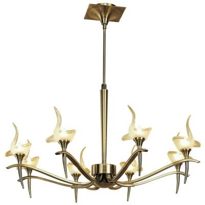 Image of Viena Telescopic Pendant Round 8 Light G9, Antique Brass