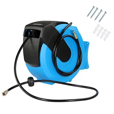 Image of MONZANA® Air Hose Reel Wall Mountable Pneumatic Compressed 1/4 Inch Connection Retractable Auto Rewind Tool Garden Compressor 30m