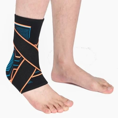 Image of VITTO Ankle Support for Sprained Ankle, Arthritis, Joint Pain, Strains, Injury, Recovery, Rehab, Sports, Basketball Multi Zone Compression Sleeve (S, with Strap)