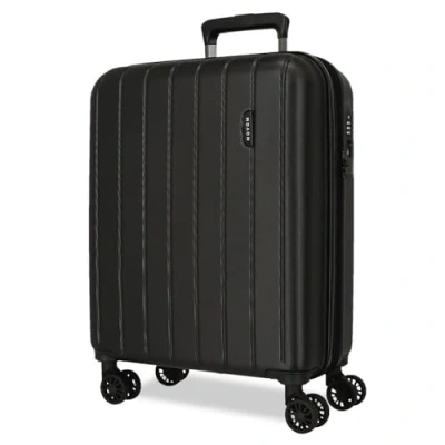 Image of Movom Wood Black Cabin Suitcase 40 x 55 20 cm Rigid ABS TSA Lock 38 Litre 3.2 kg 4 Double Wheels Hand Luggage