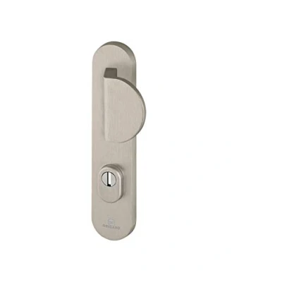 Image of Bricard 9900051 Handle Set, Shielded on Plate Essential Bearing Side Stand + Spoiler, for Entrance Doors (for Euro Cylinders), Colour Stainless Steel, stainlesssteel, Béquille+Aileron