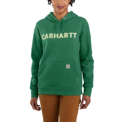Image of Carhartt Women&#039;s Relaxed Fit Midweight Logo Graphic Sweatshirt, North Woods Heather, Medium