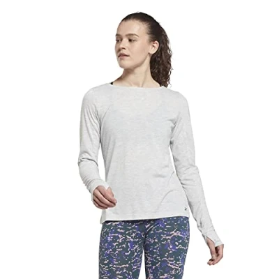 Image of Reebok Workout Ready Supremium Long Sleeve Top T Light Grey Heather