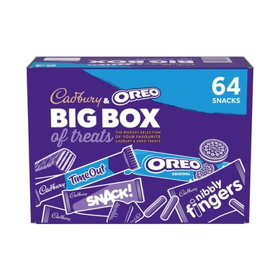 Image of Cadbury &amp; OREO Big Box of Treats, 64 Assorted Chocolates and Snacks, 1618 g (Pack 1)