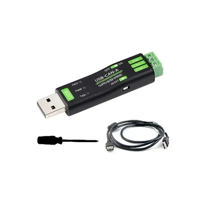 Image of Waveshare USB to CAN Adapter Data Analyzer Bus Converter Based on STM32 Chip, Support Windows 11/10/8/7/XP and Raspberry Pi OS/Jetson Nano Ubuntu etc. Linux Systems, with Cable