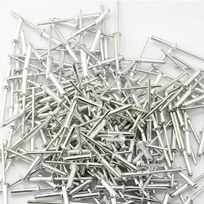 Image of BE TOOL Rivets, Aluminium Pop Rivets Large Flange, Open End Dome Head Blind 2.4/3.2/4/4.8mm Pack of 50 (4 x 8 mm)