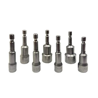 Image of 1/4 Hex Magnetic Nut Driver Socket Screwdriver Drill Bit (8mm)