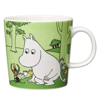 Image of New Summer Design Arabia Ceramic Moomin Mug Cup 300ml Moomintroll Green Grass
