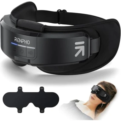 Image of RENPHO Eyeris Shift 2 in 1 Multifunctional Eye Massager with Heat, Compression, Bluetooth, Detachable Heated Mask, Care Device for Reduce Strain, Dry Eyes, Improve Sleep
