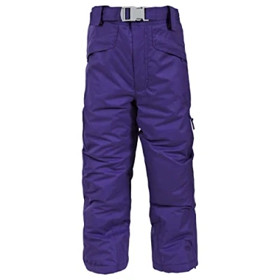 Image of Trespass Marvelous, Grape, 2/3, Warm Padded Waterproof Ski Trousers with Gaiters, Ankle Zips &amp; Side Vents Kids Unisex, Age 2 3, Purple