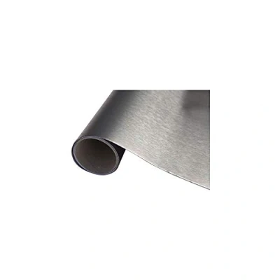Image of d c fix vinyl wrap Platino steel gray metallic 45 cm x 1,5 m sticky back plastic roll for furniture, kitchen &amp; cupboards contact paper sticker self adhesive film