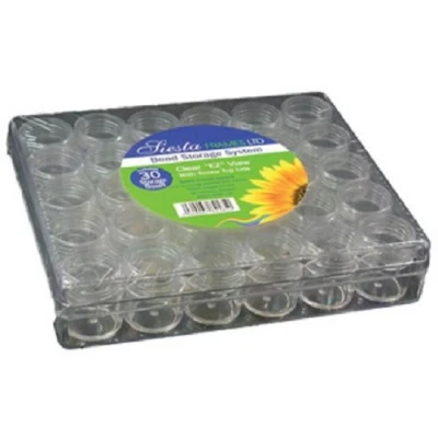 Image of Siesta Bead Storage Organiser with 30 Individual Screw Top Pots