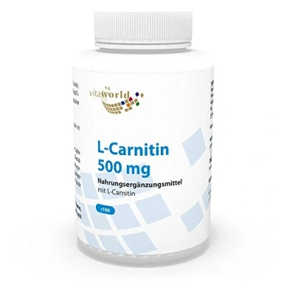 Image of Vita World L Carnitine 500Mg 100 Capsules Vegan/Vegetarian Made in Germany