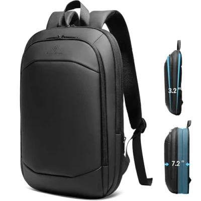 Image of HEROIC KNIGHT Laptop Backpack 15.6 Inch Expandable Rucksack Waterproof Lightweight Travel Anti Theft Business Work Bag For Sport Office Black