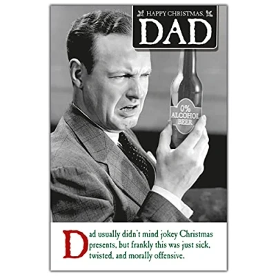 Image of Dad Christmas Card, Funny Cards Dad, Xmas Card For Him Funny, Cards, Humorous