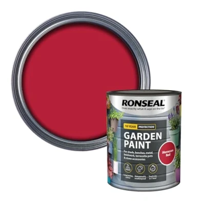 Image of Ronseal Garden Paint Moroccan Red 750ml