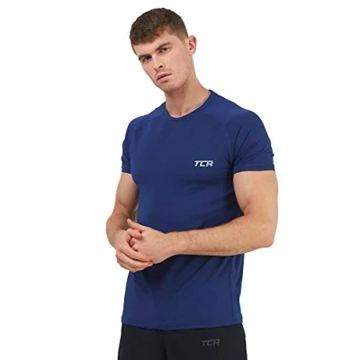 Image of TCA Stamina Lightweight Gym Top, Dry Fit Running Top for Men Tops Men, T Shirts Indigo, M