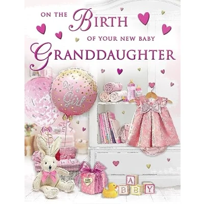 Image of Regal Publishing Baby Card Birth Of Granddaughter 8 x 6 inches Piccadilly Greetings