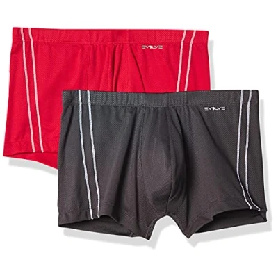 Image of Evolve Men&#039;s Micro Mesh Comfort No Show Trunk Multipack Swim, Charcoal/Toreador, M